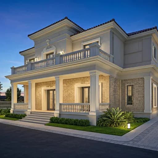 Villa concept render with pool and landscape